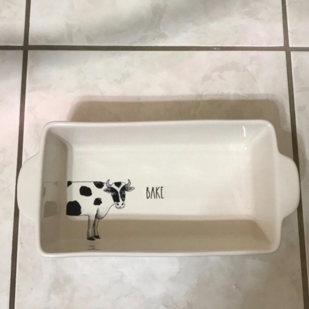 New Rae Dunn BAKE "Cow" loaf dish